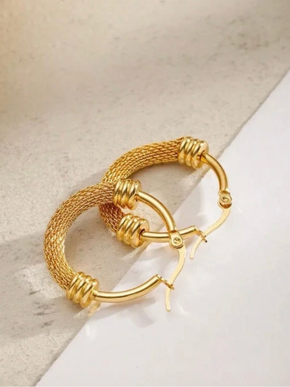 Elegant Gold Hoop Earrings NWOT
